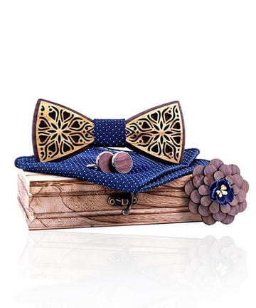 COFFRET NOEUD PAPILLON BOIS Orme bleu