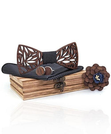 COFFRET NOEUD PAPILLON BOIS Pampa noir