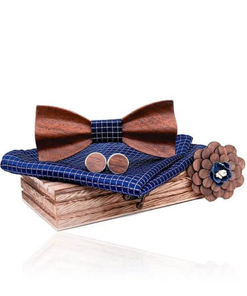 COFFRET NOEUD PAPILLON BOIS Robinier bleu