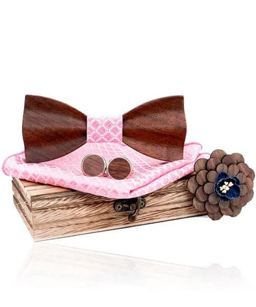 COFFRET NOEUD PAPILLON BOIS Robinier rose