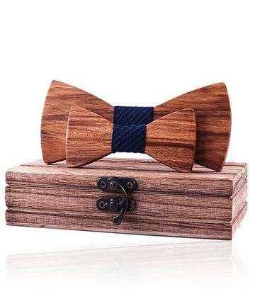 COFFRET NOEUD PAPILLON BOIS Sorbier bleu