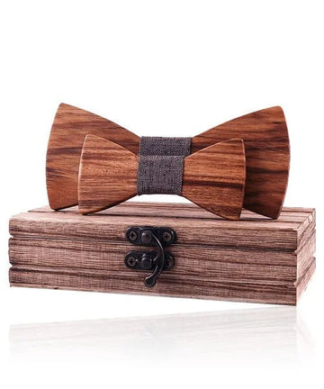 COFFRET NOEUD PAPILLON BOIS Sorbier gris foncé