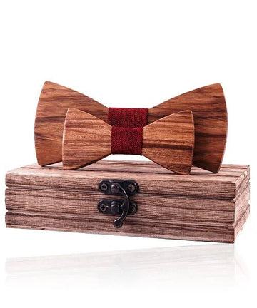 COFFRET NOEUD PAPILLON BOIS Sorbier rouge