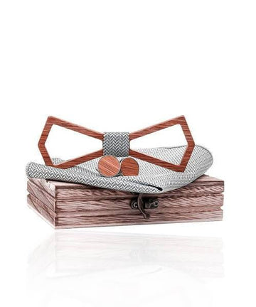 COFFRET NOEUD PAPILLON BOIS Specta gris