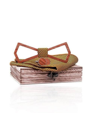 COFFRET NOEUD PAPILLON BOIS Specta jaune