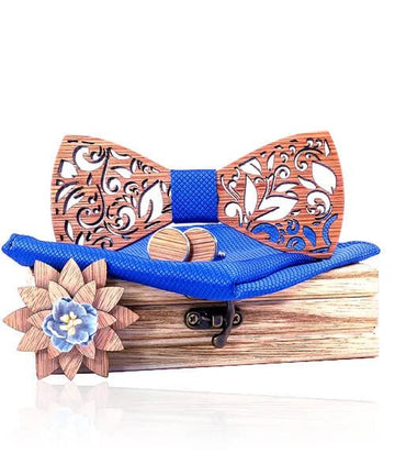 COFFRET NOEUD PAPILLON BOIS Thuya bleu