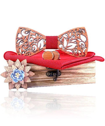 COFFRET NOEUD PAPILLON BOIS Thuya rouge