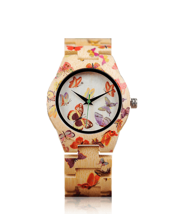 MONTRE BOIS FEMME BE Butterfly