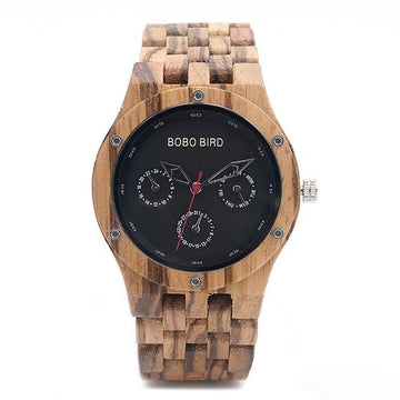 MONTRE EN BOIS DE ZÈBRE HOMME Goa