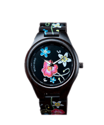 MONTRE EN BOIS FEMME BE Broderie