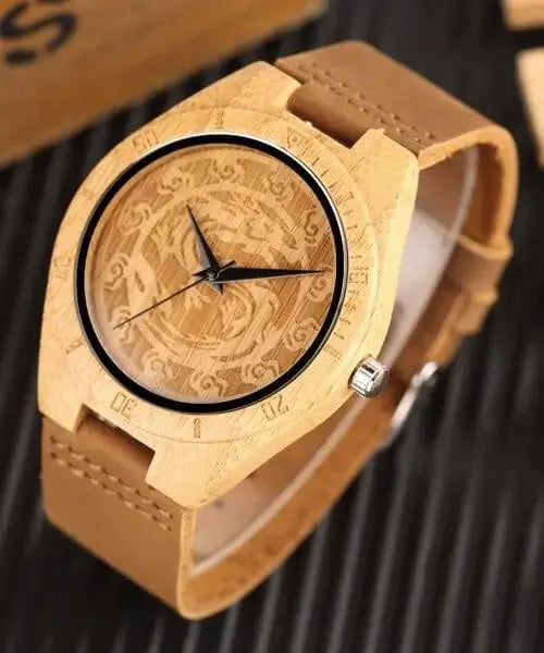 montre bois et dragon