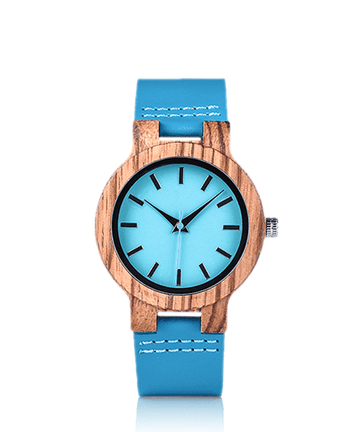 MONTRE EN BOIS HOMME ET FEMME BE Blue lagoon