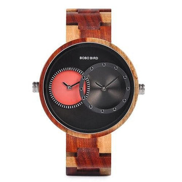 MONTRE EN BOIS HOMME ET FEMME BE Deux lunes