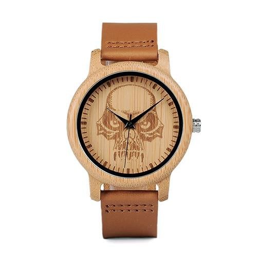 MONTRE EN BOIS HOMME ET FEMME Tête de mort - Bois Eden