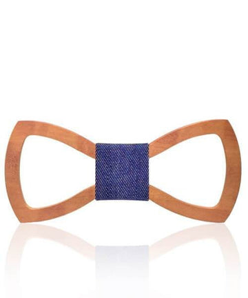 NOEUD PAPILLON BOIS Braham jean bleu foncé