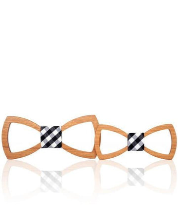 NOEUD PAPILLON BOIS Figuier à carreaux noir