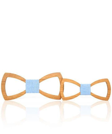 NOEUD PAPILLON BOIS Figuier bleu clair