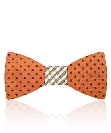 NOEUD PAPILLON BOIS Mink à carreaux