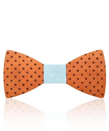 NOEUD PAPILLON BOIS Mink bleu