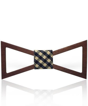 NOEUD PAPILLON BOIS Reco Sim à carreaux