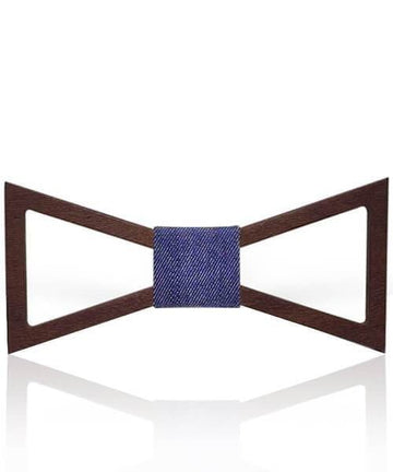 NOEUD PAPILLON BOIS Reco Sim bleu jean