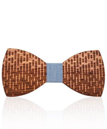 NOEUD PAPILLON BOIS Tamarillo bleu clair