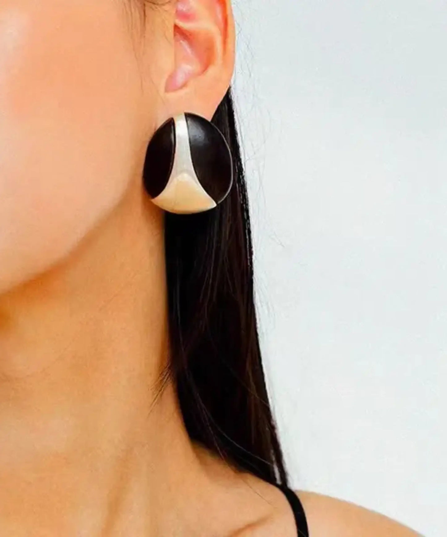 Boucles d'oreilles en bois Ondine Disque bicolore santal
