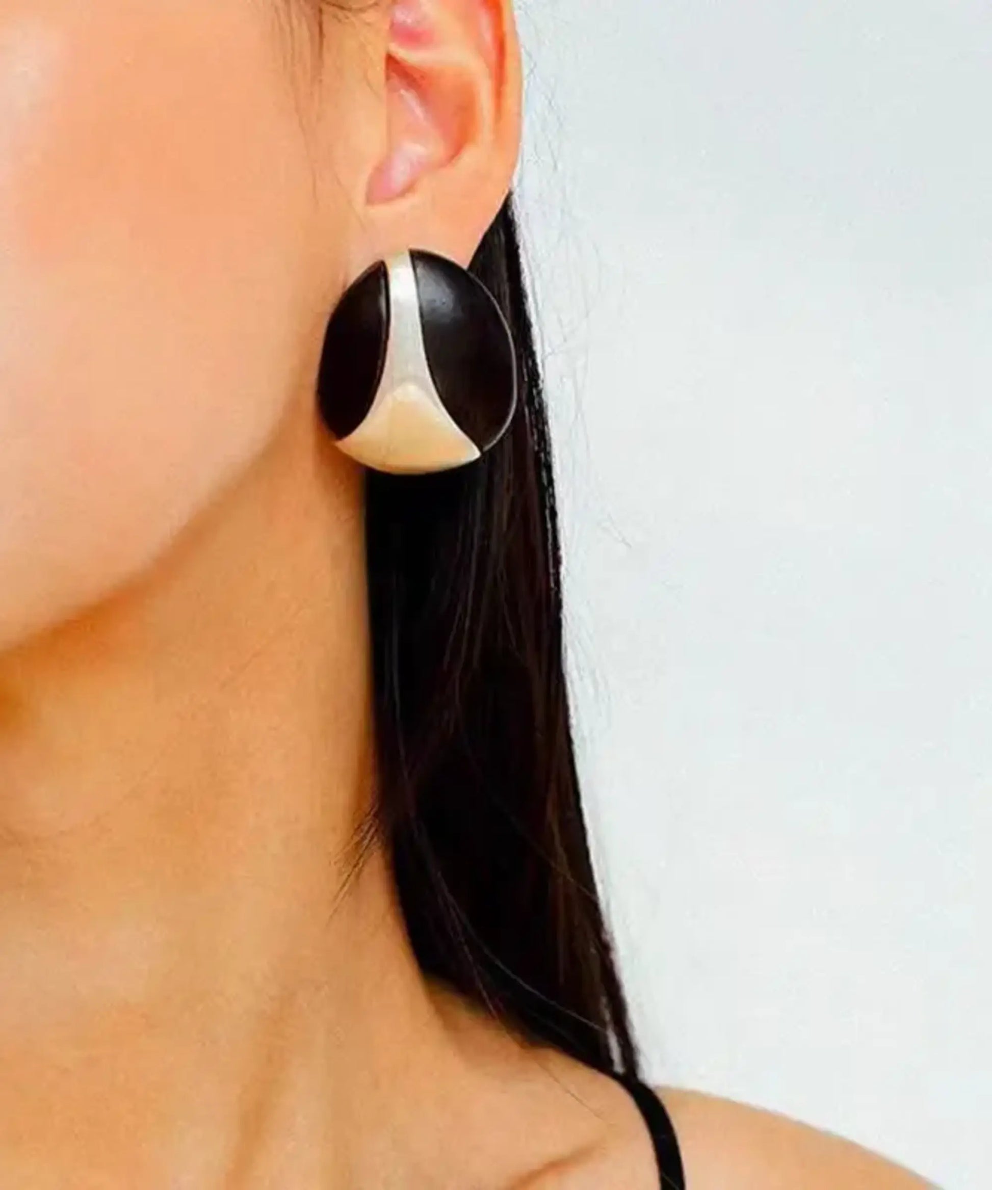 Boucles d'oreilles en bois Ondine Disque bicolore santal