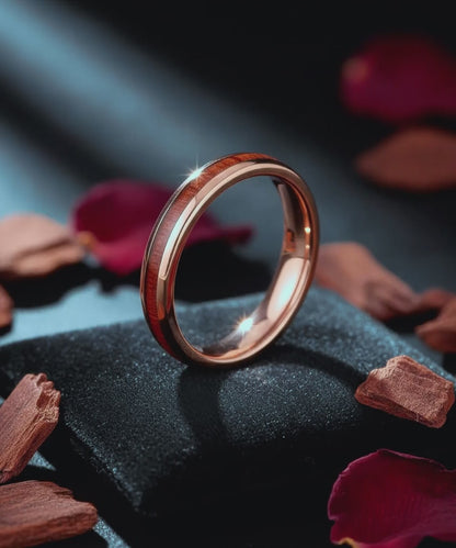 Alliance en bois femme Elior Tana rose tendre