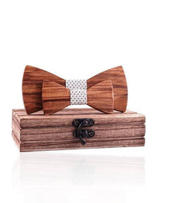COFFRET NOEUD PAPILLON BOIS <BR> Catalpa blanc - Bois Eden