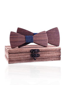 COFFRET NOEUD PAPILLON BOIS <BR> Cèdre bleu jean - Bois Eden