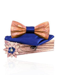 COFFRET NOEUD PAPILLON BOIS <BR> Charme bleu - Bois Eden