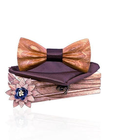 COFFRET NOEUD PAPILLON BOIS <BR> Charme bordeaux - Bois Eden