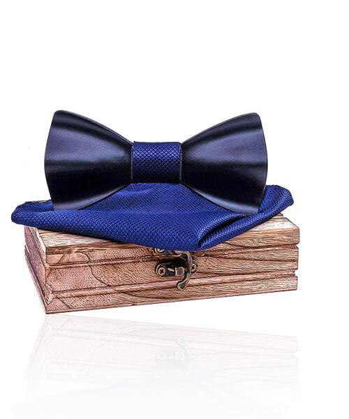 COFFRET NOEUD PAPILLON BOIS <BR> Noyer bleu foncé - Bois Eden