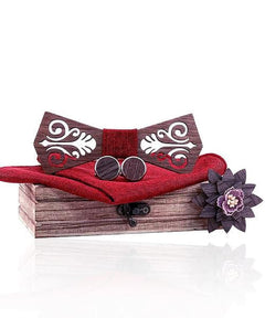 COFFRET NOEUD PAPILLON BOIS <BR> Torreya rouge - Bois Eden